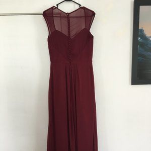 Wine formal full length dress